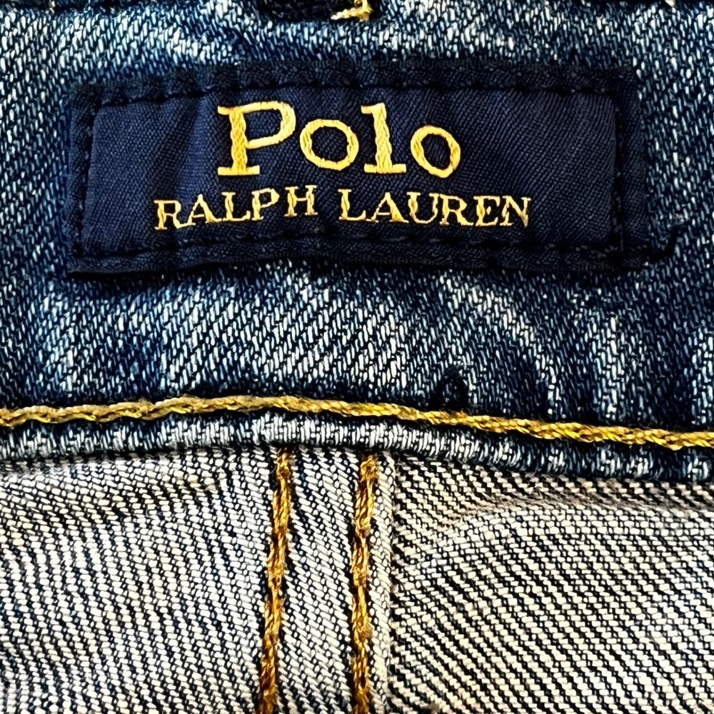Polo Ralph Lauren Varick Jeans Mens 38x30 Blue Denim Slim Straight - Picture 10 of 12